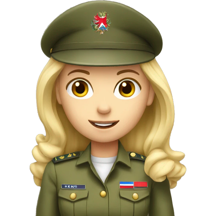 Blond girl in czech army uniform  emoji