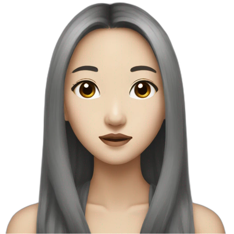 aesthetic asian woman long hair emoji
