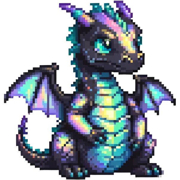 baby iridescent dragon sitting emoji