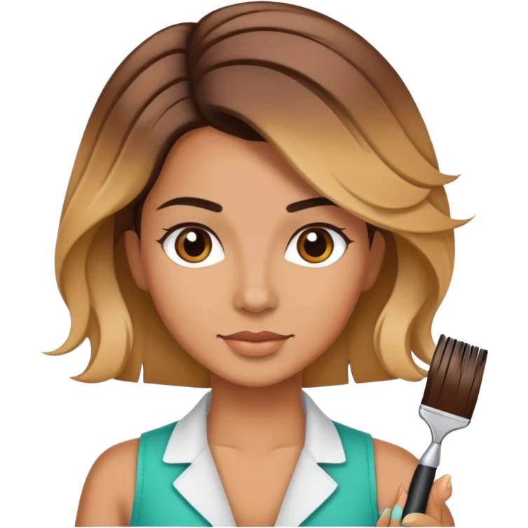 Hispanic Hairstylist coloring hair emoji