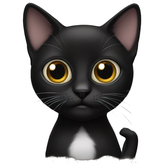 Black ccat with BIG  eyes emoji