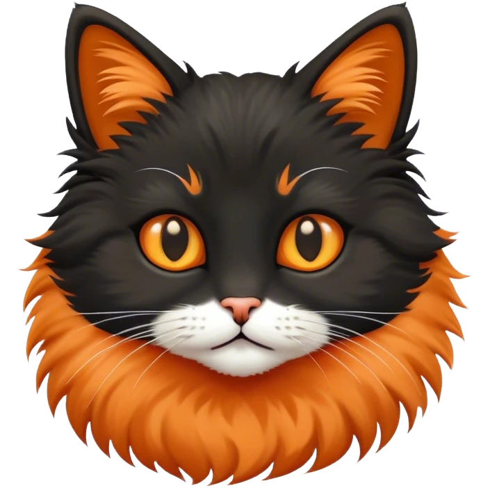 Cute cat with black and orange fur emoji