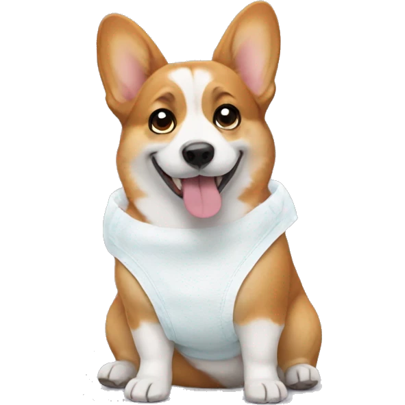 corgi wearing diaper emoji