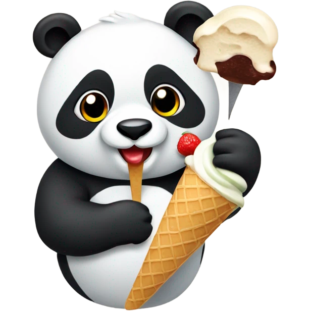 Panda eating ice cream emoji