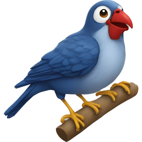 Oiseau qui fait un bisou emoji