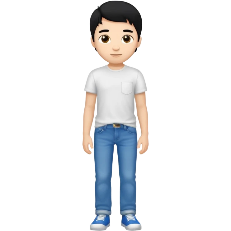 light skin black hair boy full body emoji