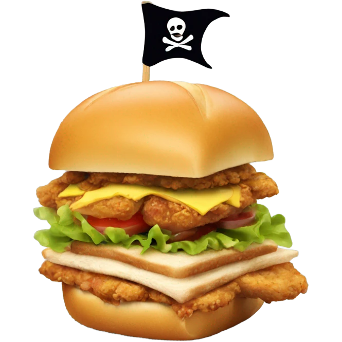 Pirate chicken sandwich emoji