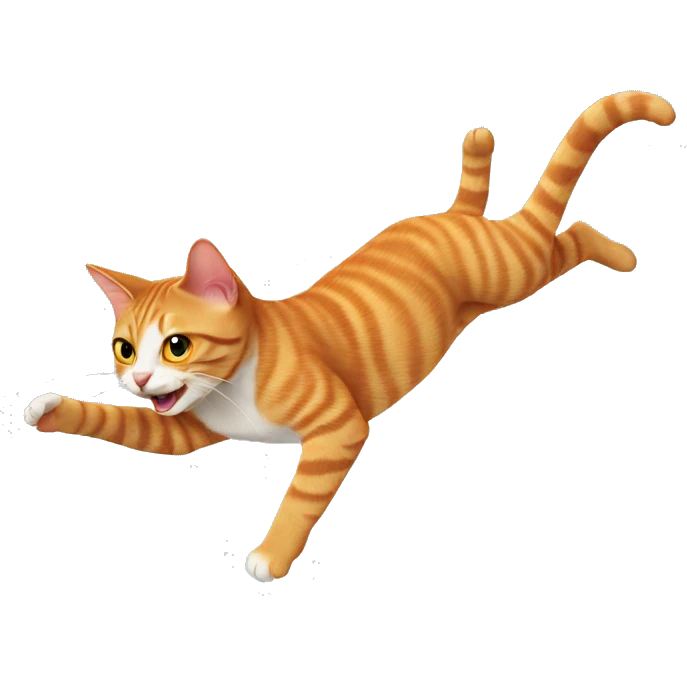 Ginger cat doing a backflip emoji