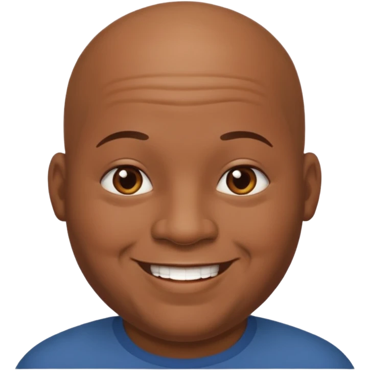 an african guy that's a bit chubby and has barely any hair emoji