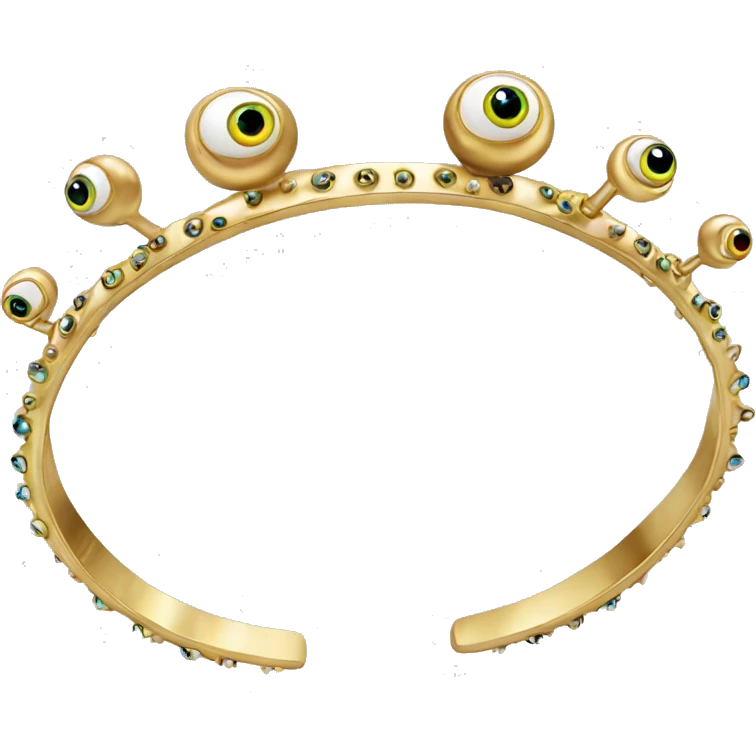 very thin gold bangle ring studded with eyeballs emoji