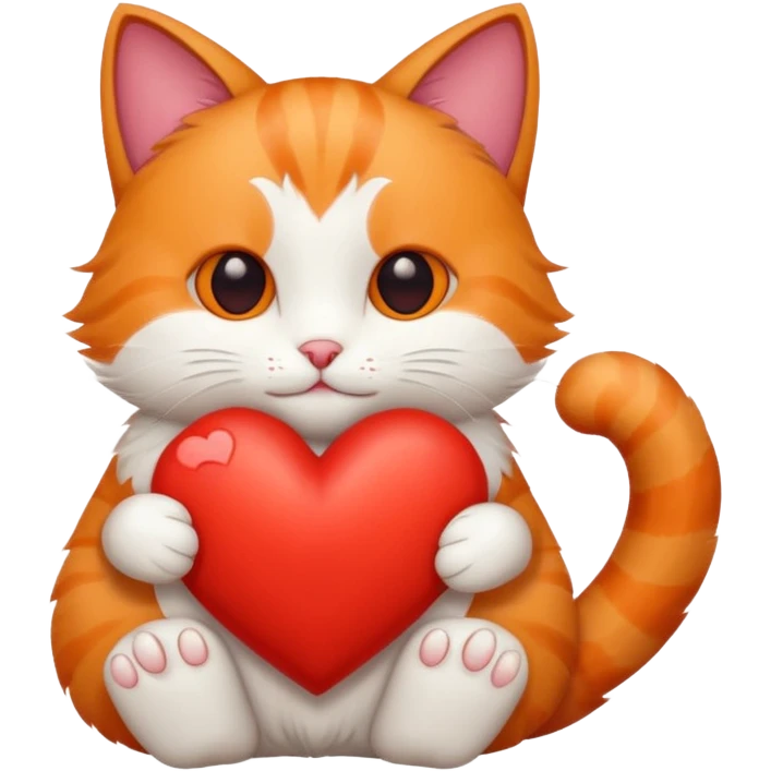 Cat Hugging a heart emoji