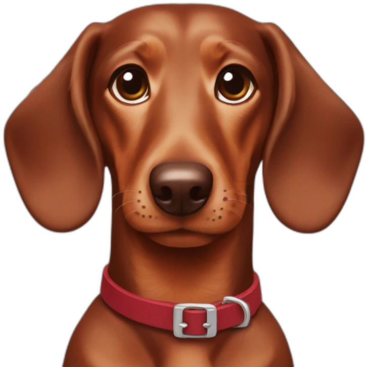 dachshund chocolate red collar emoji