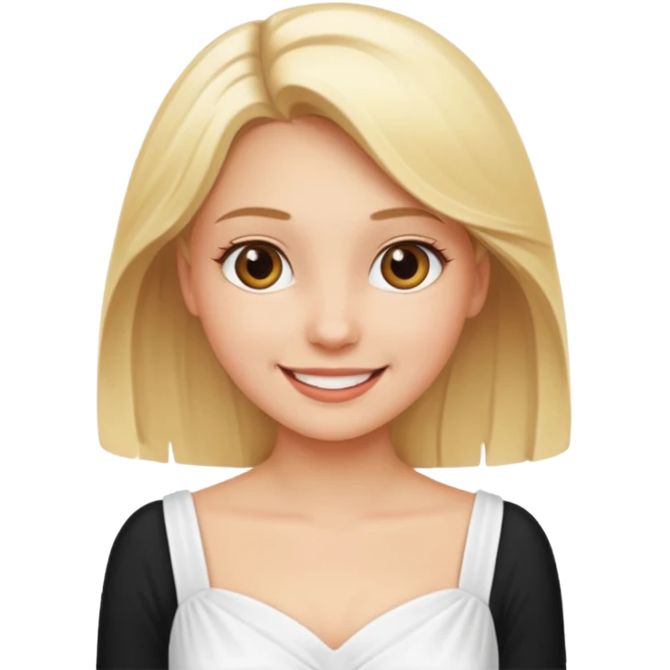 a blonde girl with white dress emoji