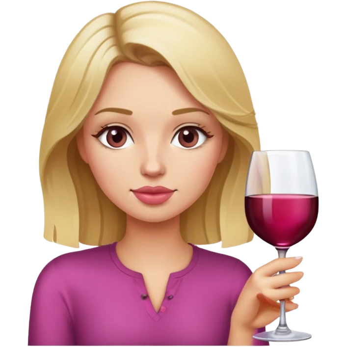 Dirty blonde woman drinking pink Wine  emoji