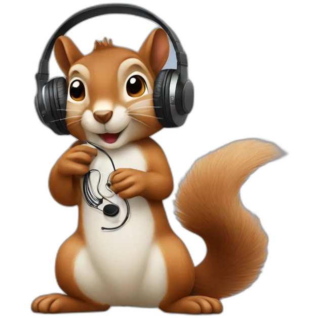 Squirrel listening to music emoji