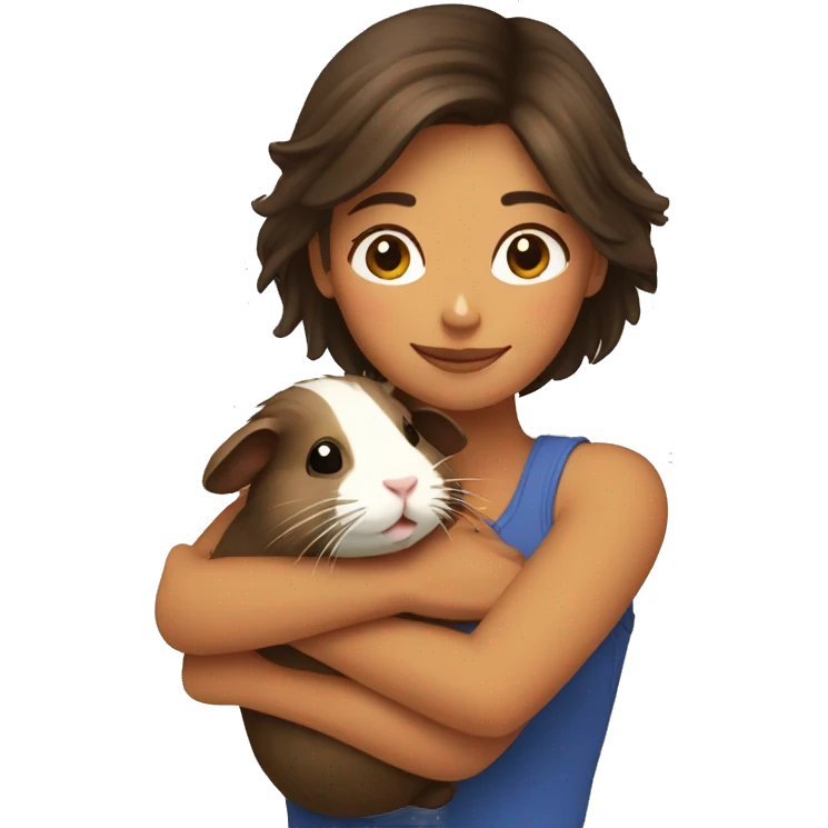 Woman hugging a guineapig emoji