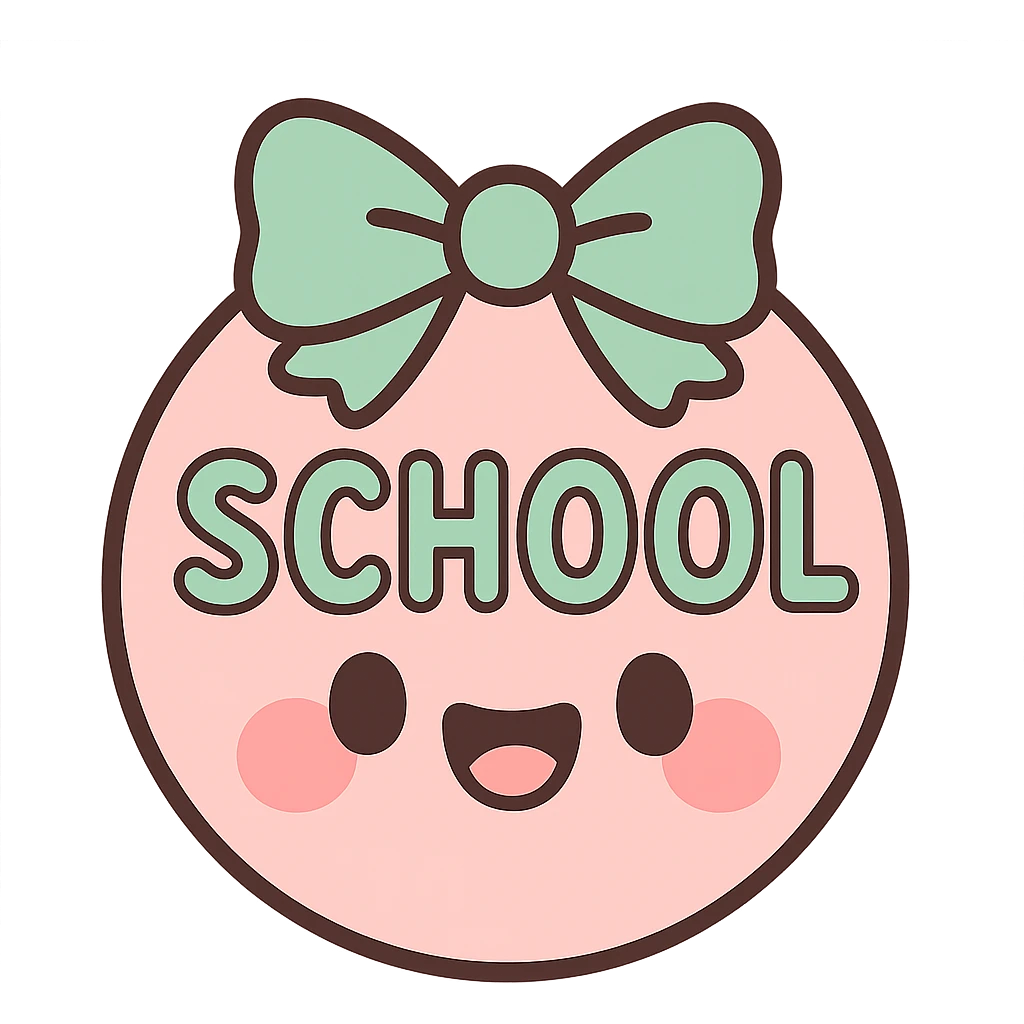 school button in coquette style, mint green and blush pink, bow or ribbon detail, gentle curves, kawaii aesthetic emoji