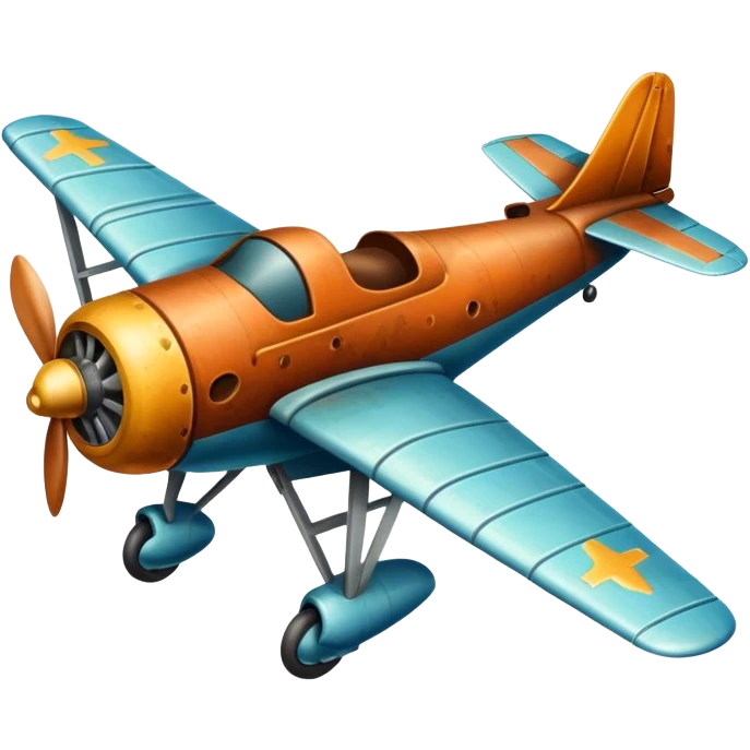 Old style rusty plane in air emoji