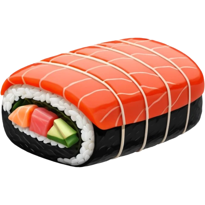 Japanese cuisine humanless avatar in minimalist emoji-style illustration. Sushi , clean lines, red white colors, flat design, calm and modern. emoji