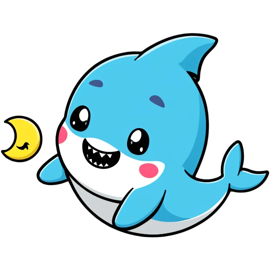 Baby shark on the moon emoji