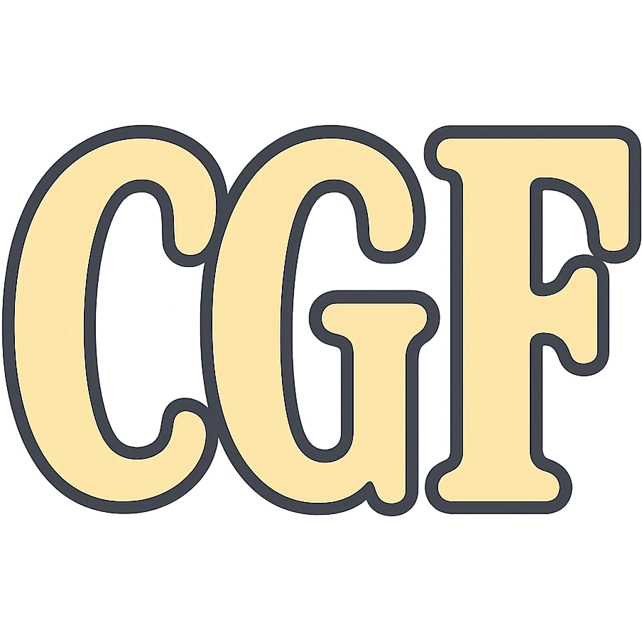 Change the border and fill to pastel yellow. Use a classic font for 'CGF'. Keep the style and transparency the same. The style is flat pink gray but the fill and border should be pastel yellow. emoji