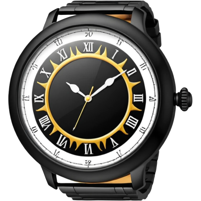 black sun watch emoji