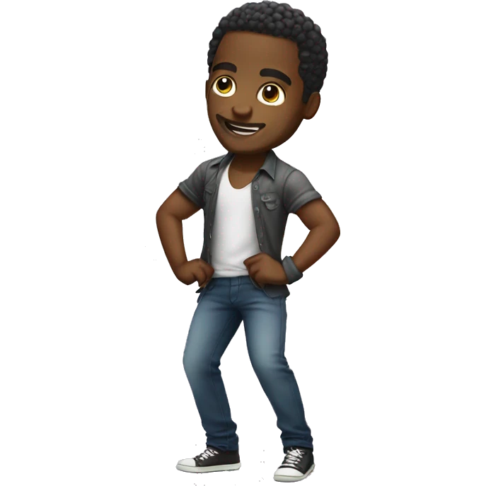 african american man twerking chibi style emoji