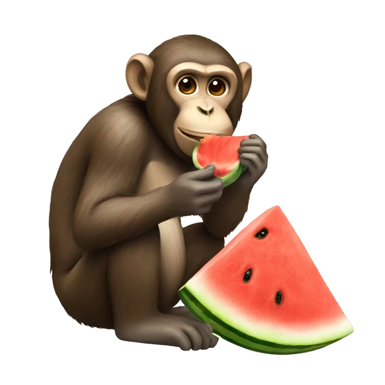 monkey eating watermelon emoji
