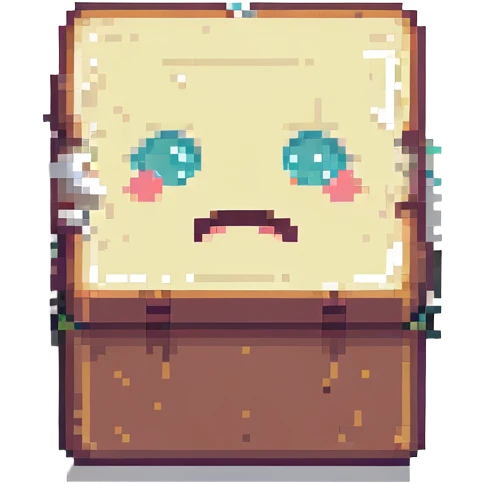 crying box, pixel art style emoji