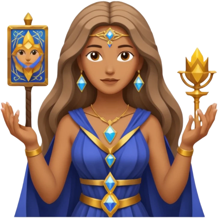 fantasy magic tarot card low poly goddess emoji