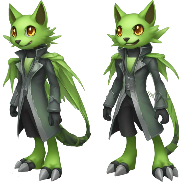 cute cool edgy sharp eldritch ethereal punk Digimon-Fakemon-animal full body emoji