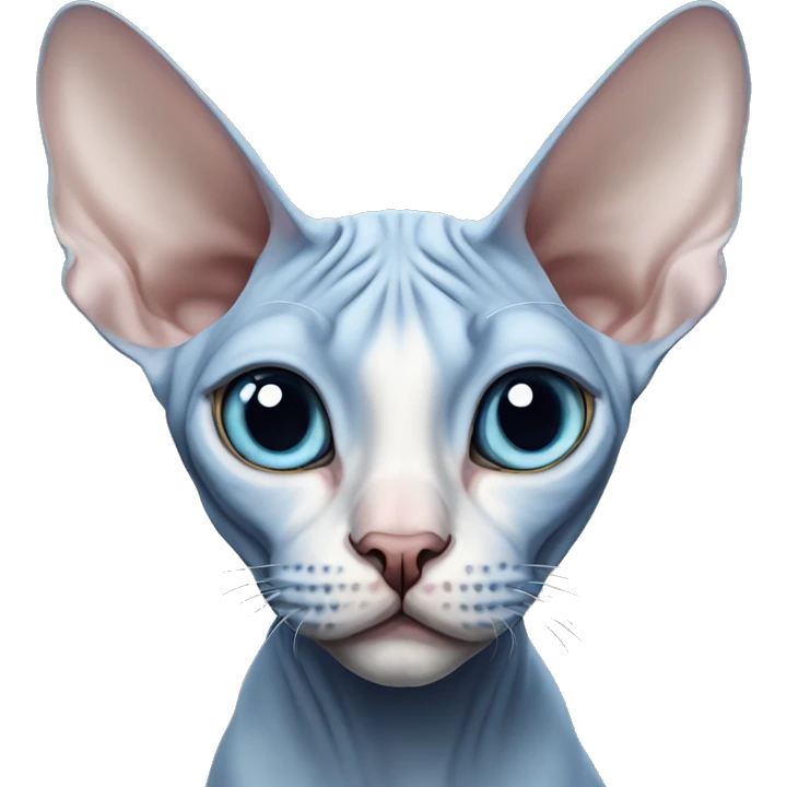 blue eyed cat Portrait sphynx  emoji