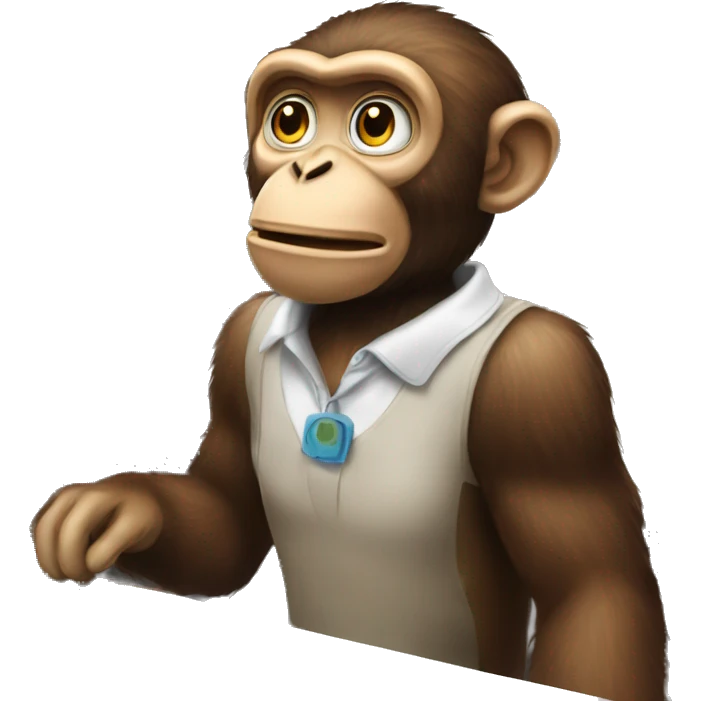 Monkey behind the cash register emoji
