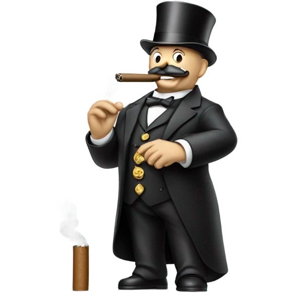 monopoly man with a chain and smoking a cigar emoji