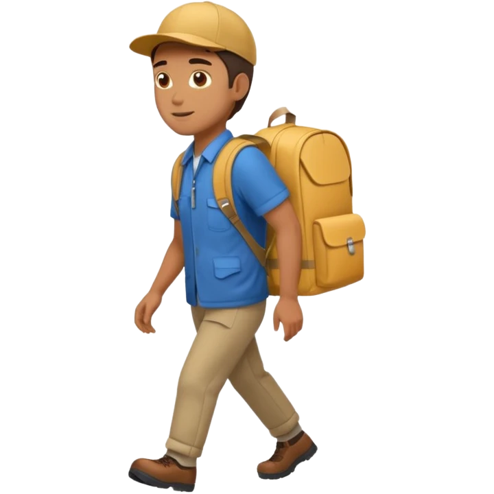delivery man walking wearing a Wolt backpack emoji