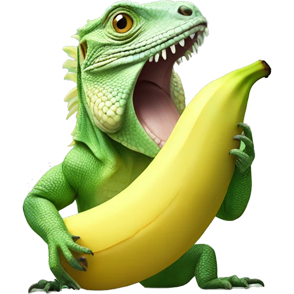 iguana eating a banana emoji