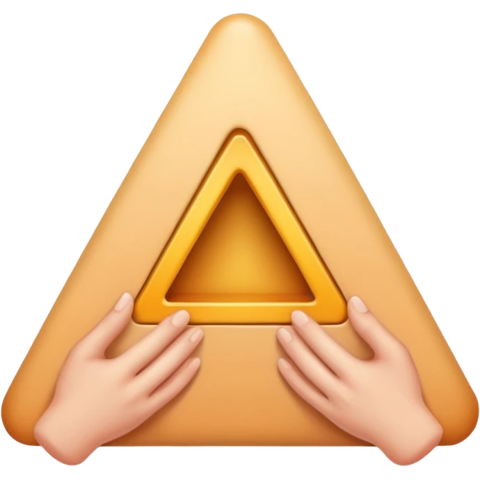 Should be like a simple hand emoji where the hands form an equilateral triangle with the two thumbs forming the top side and then the remaining four fingers on each hands meet at the middle going down. emoji