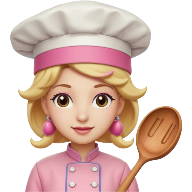 Pink chef hat princess peach emoji
