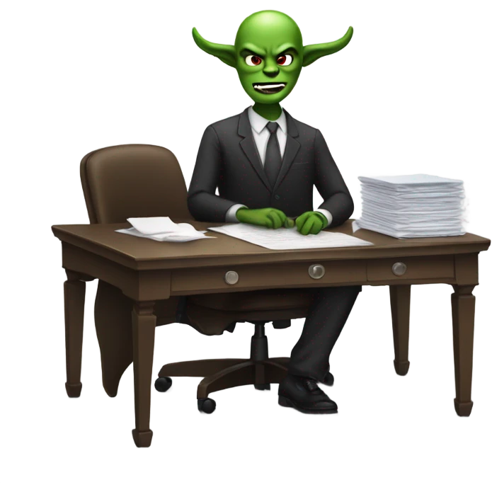 demon in dress at working emoji