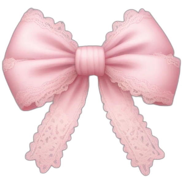 baby pink bow with frilly lace emoji
