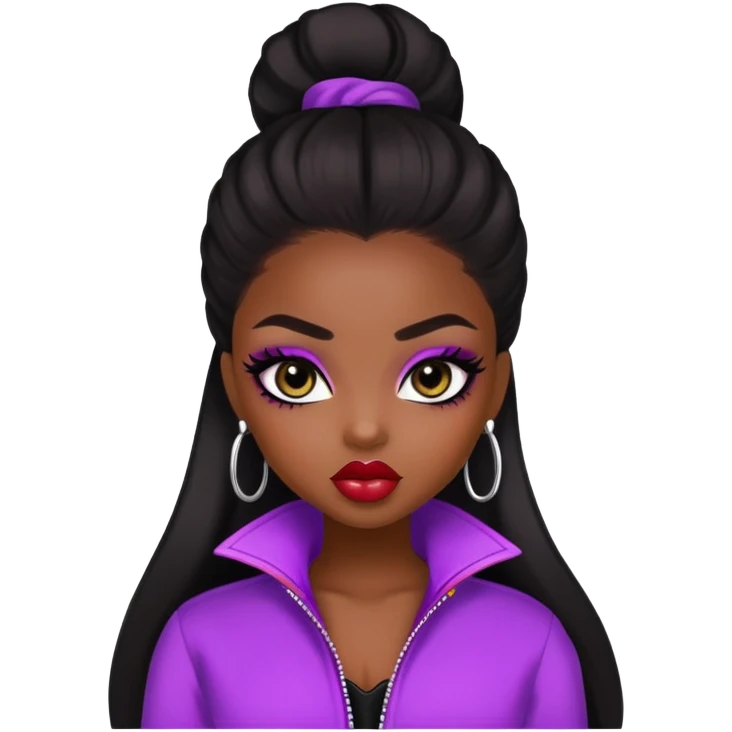 arabian, pretty lips, clothes, dark skin,  dark bl, pretty bratz baddie, black eyeliner emoji