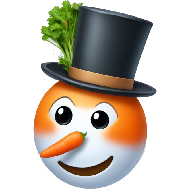 Snowman head with carrot nose emoji