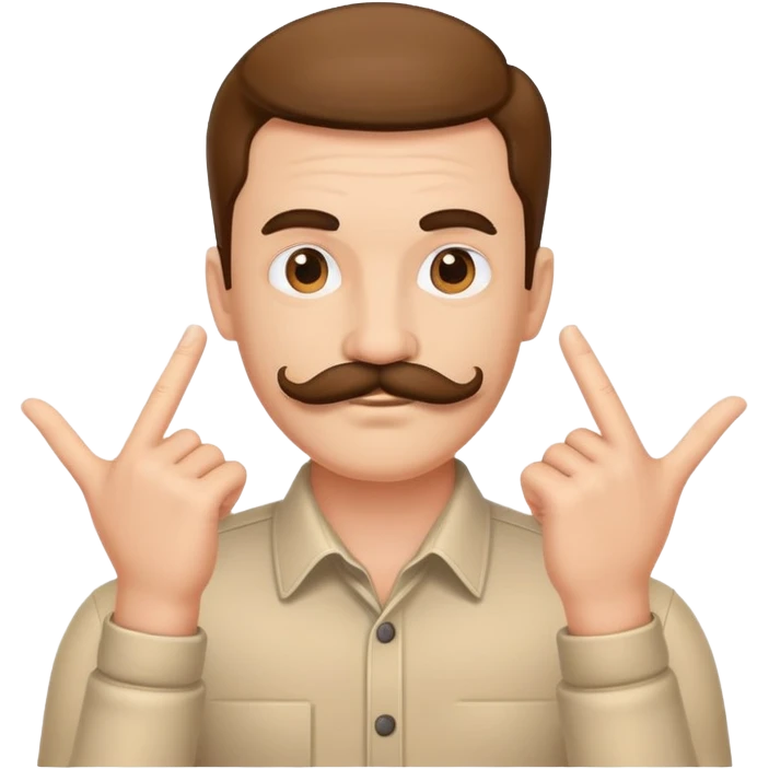 hitler doing the mustache and making the pose emoji