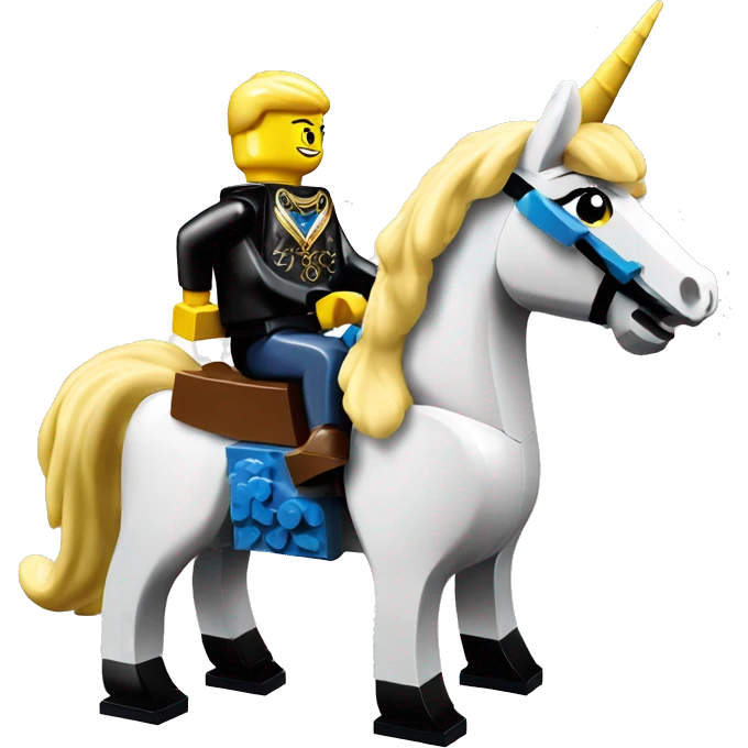Lego riding unicorn emoji