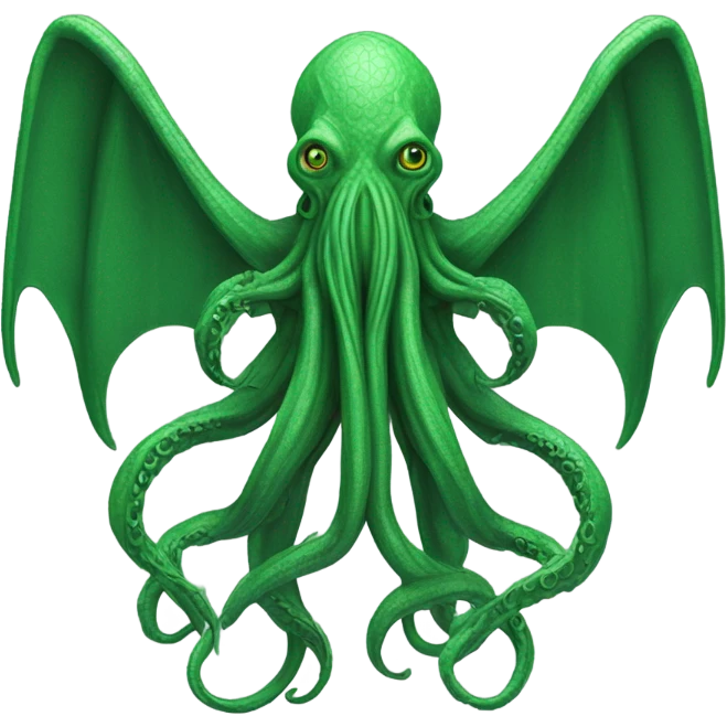 Cthulhu wireframe green emoji