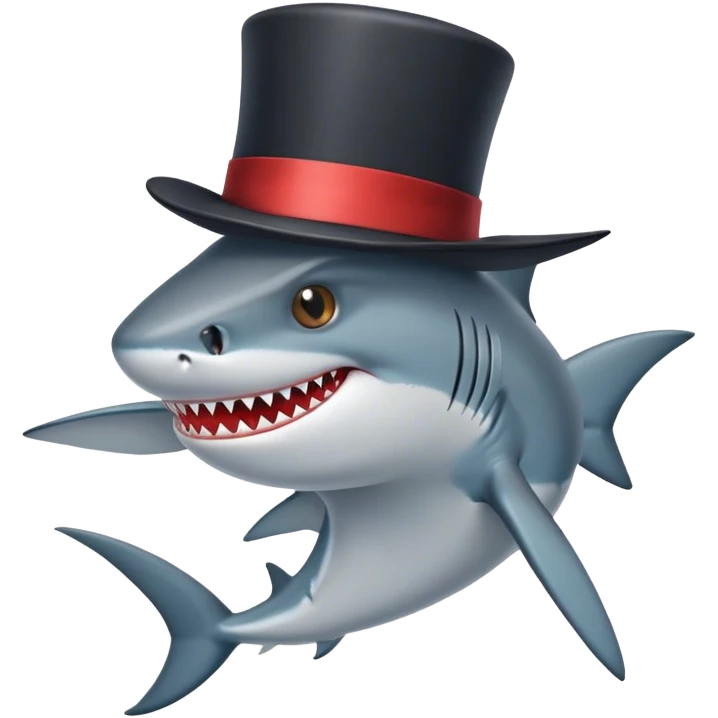 Shark with a top hat🐝 emoji