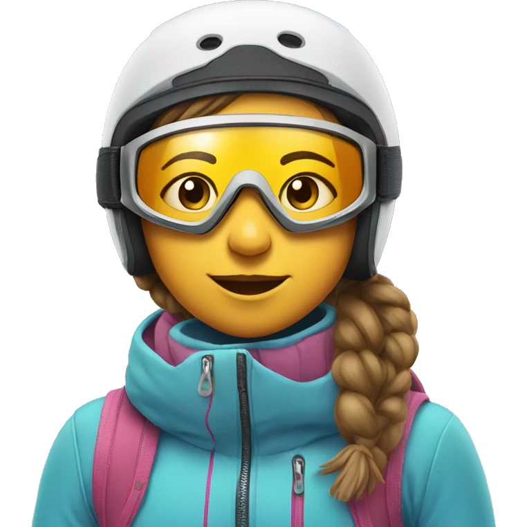 Girl skiing with goggles emoji