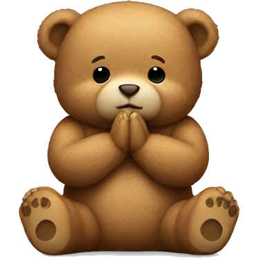 Teddy bear praying emoji