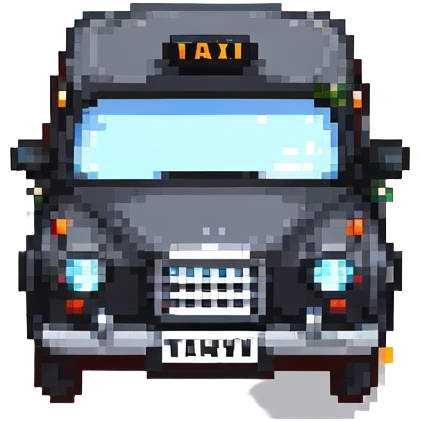 pixel art black London taxi cab emoji