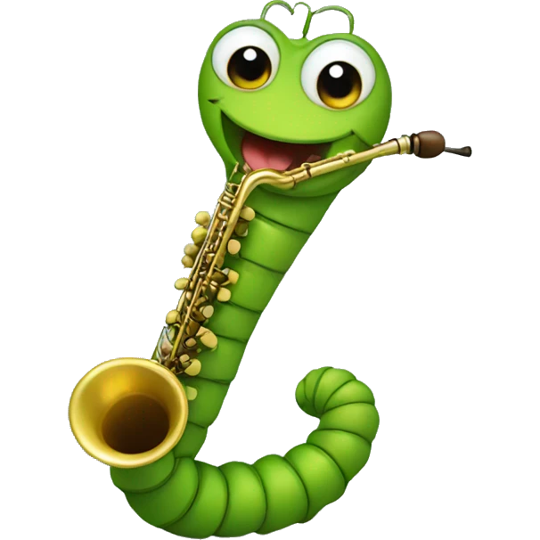 Caterpillar playing saxophone  emoji